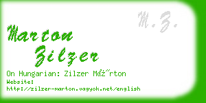 marton zilzer business card